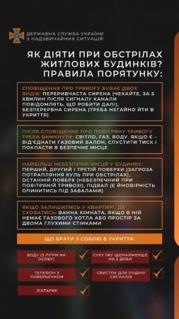 Як діяти у випадку обстрілів та бомбардувань