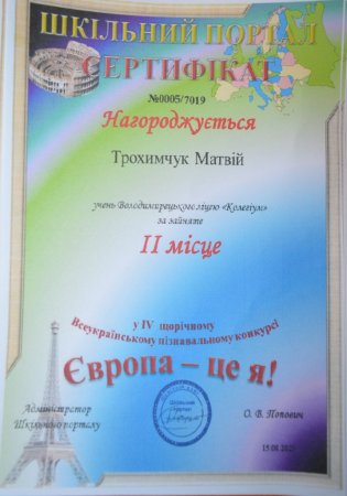 IV Всеукраїнський пізнавальний конкурс "Європа - це я!" 