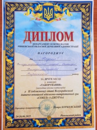 Вітаємо переможців обласного етапу гри «Сокіл»(«Джура»)