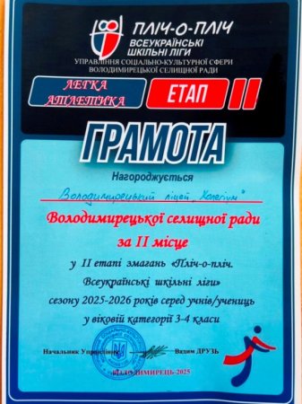 Територіальний етап змагань "Пліч-о-пліч: всеукраїнські шкільні ліги"
