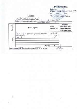 Меню на 19.11 25